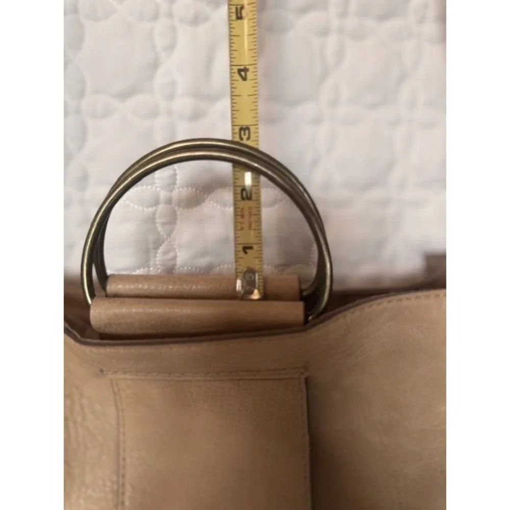 Universal Thread Crossbody/Handbag Pebbled Finish Earthy Beige Metal Ring Handle